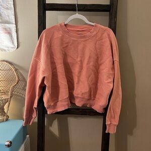 Aerie Pink Ribbed Sweatshirt